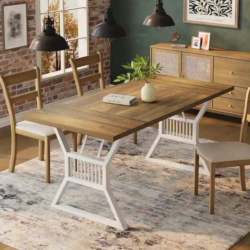 Table de cuisine et salle à manger en métal pour 4-6 personnes - N/A