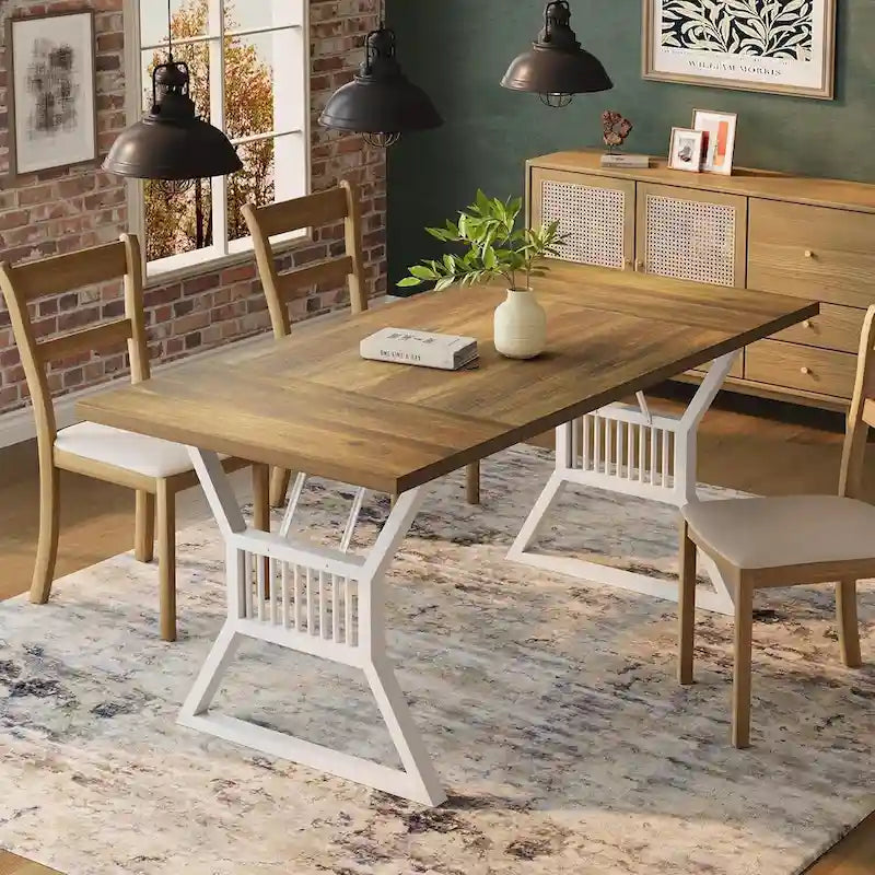 Table de cuisine et salle à manger en métal pour 4-6 personnes - N/A