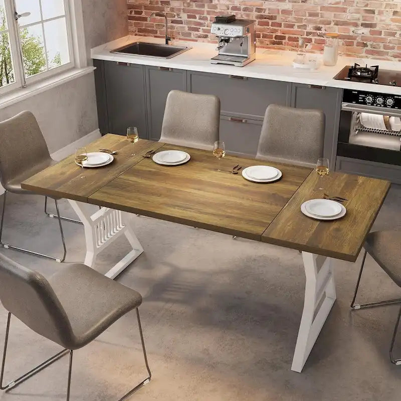 Table de cuisine et salle à manger en métal pour 4-6 personnes - N/A