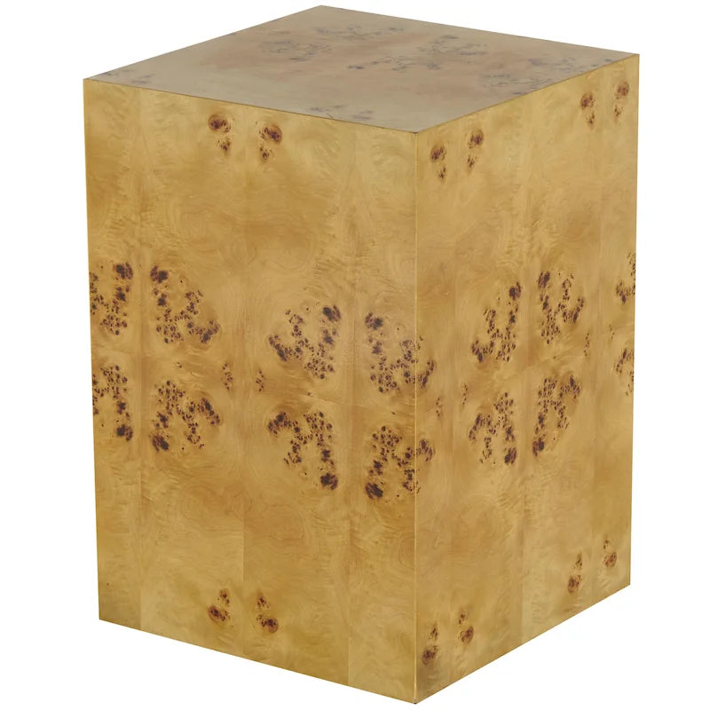 Table d'appoint carrée en bois avec motifs de grain de bois - Marron