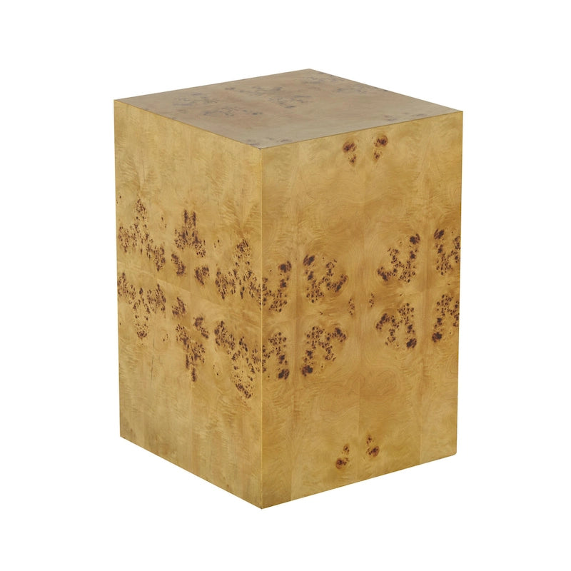 Table d'appoint carrée en bois avec motifs de grain de bois - Marron