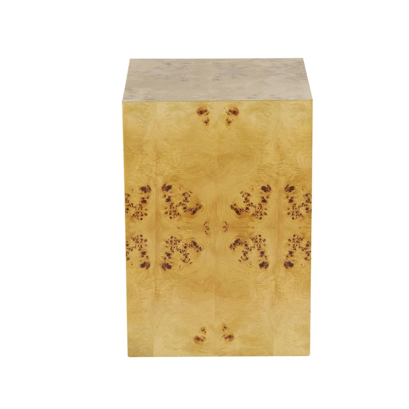 Table d'appoint carrée en bois avec motifs de grain de bois - Marron