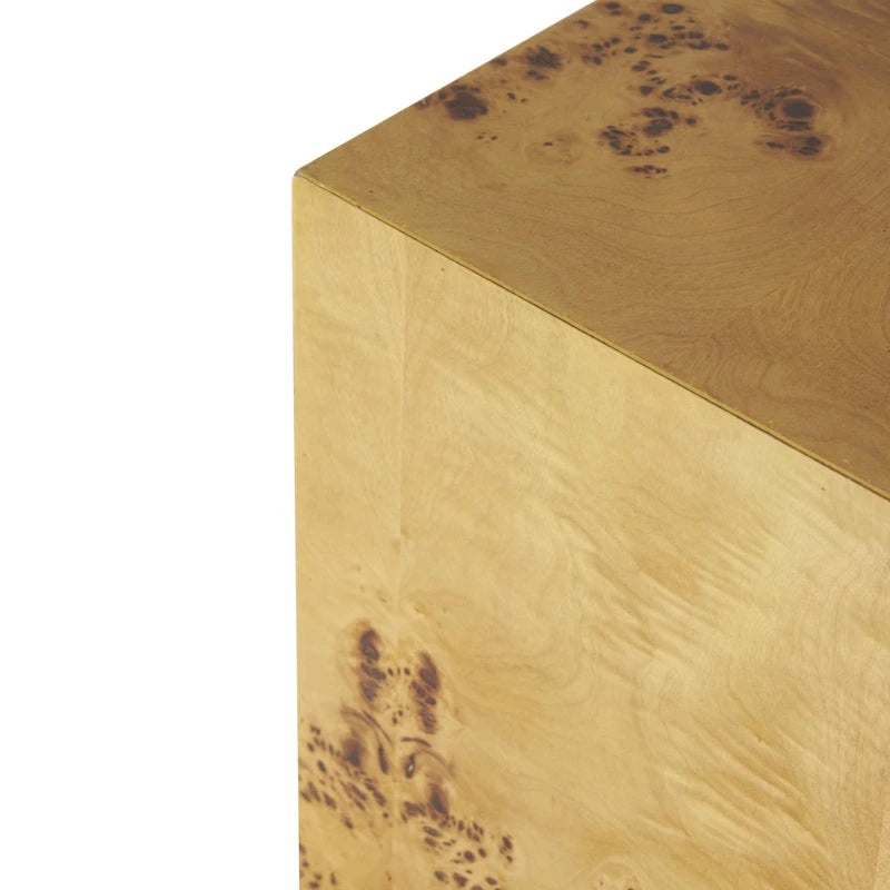 Table d'appoint carrée en bois avec motifs de grain de bois - Marron