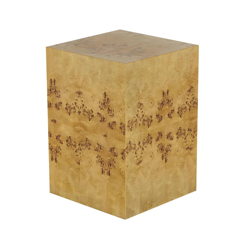 Table d'appoint carrée en bois avec motifs de grain de bois - Marron