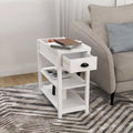 Table d'appoint étroite avec tiroirs et rangement à couvercle rabattable - 11,81 x 23,62 x 23,62