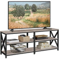 Meuble TV console vintage en bois à 3 niveaux pour téléviseurs jusqu'à 70 pouces