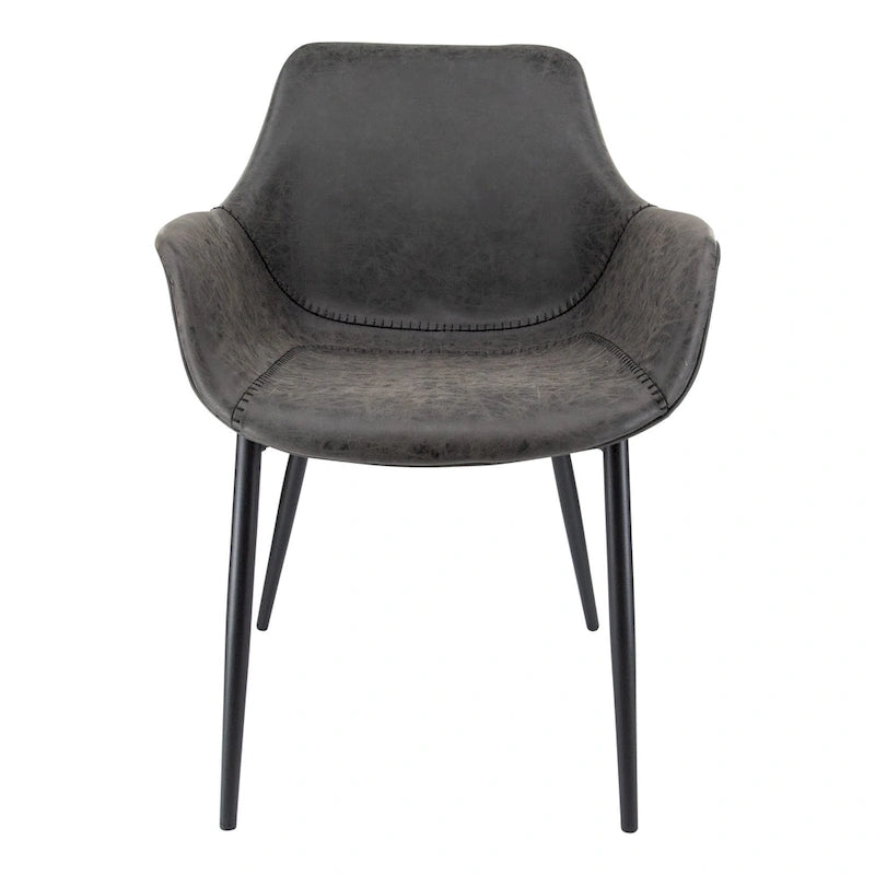 Chaise de salle à manger avec pieds en métal, lot de 2 - Vert olive - 24,5Px25,2Lx33H