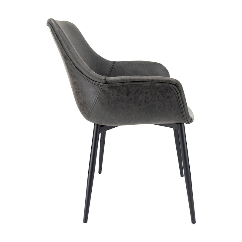 Chaise de salle à manger avec pieds en métal, lot de 2 - Vert olive - 24,5Px25,2Lx33H