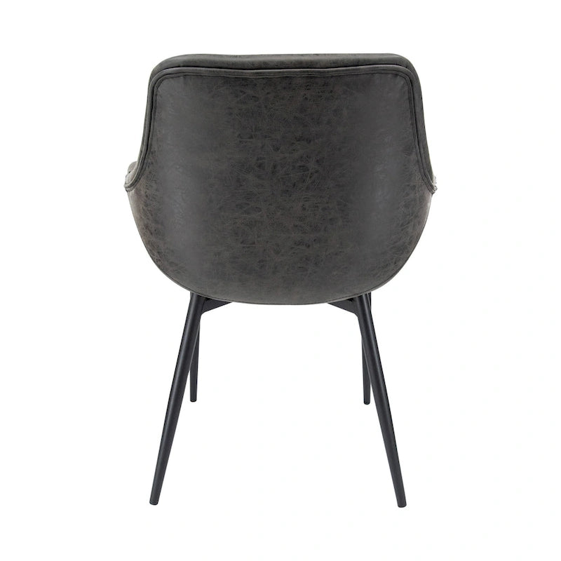 Chaise de salle à manger avec pieds en métal, lot de 2 - Vert olive - 24,5Px25,2Lx33H