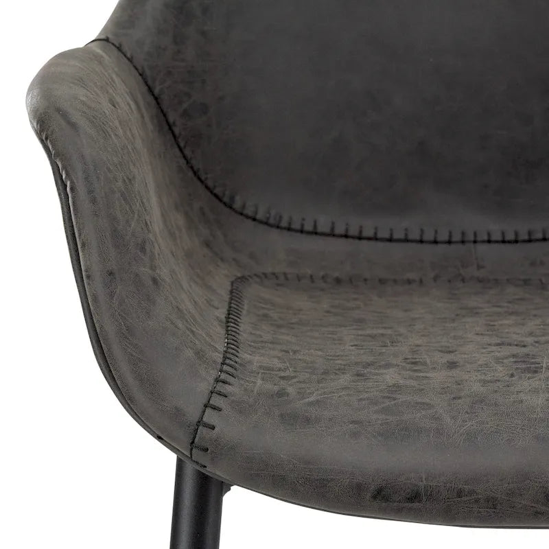 Chaise de salle à manger avec pieds en métal, lot de 2 - Vert olive - 24,5Px25,2Lx33H