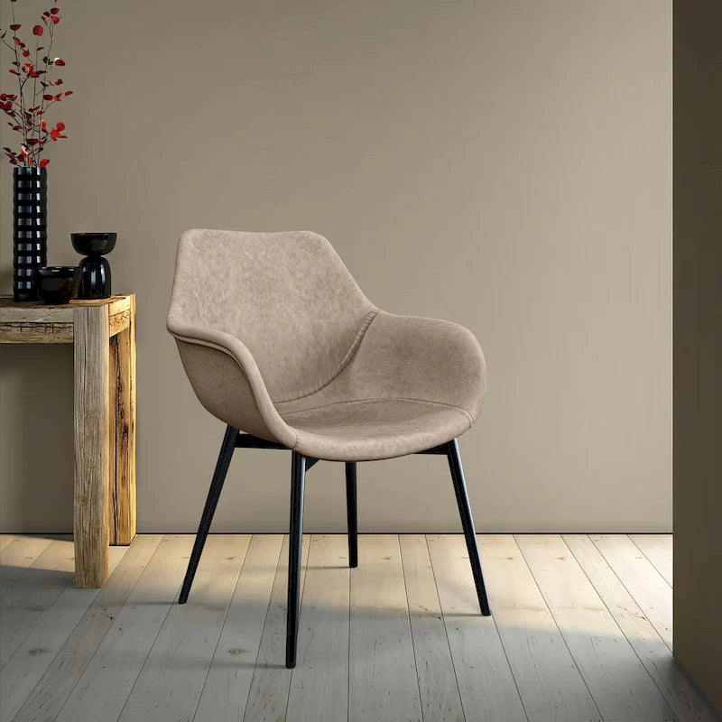 Chaise de salle à manger avec pieds en métal, lot de 2 - Vert olive - 24,5Px25,2Lx33H