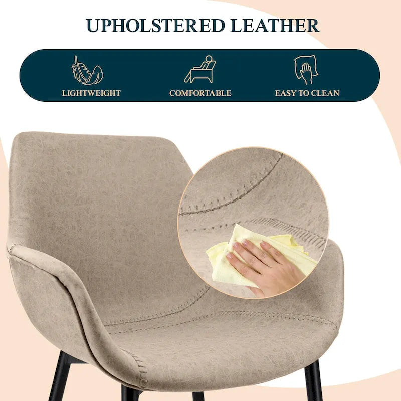Chaise de salle à manger avec pieds en métal, lot de 2 - Vert olive - 24,5Px25,2Lx33H