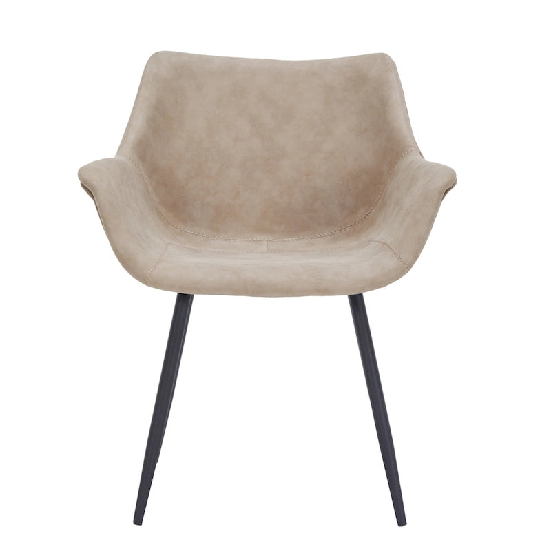 Chaise de salle à manger avec pieds en métal, lot de 2 - Vert olive - 24,5Px25,2Lx33H