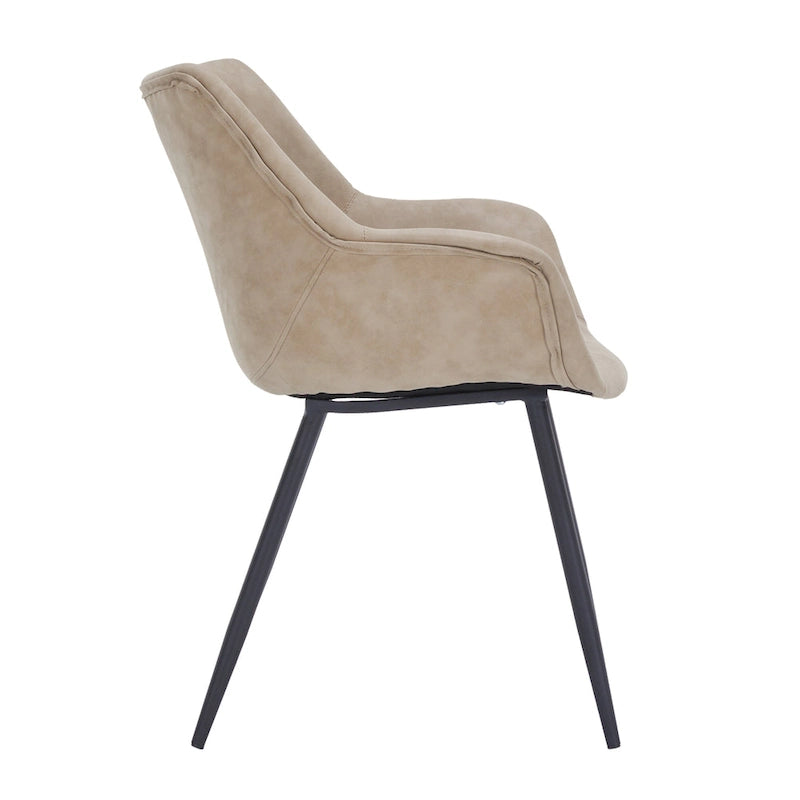 Chaise de salle à manger avec pieds en métal, lot de 2 - Vert olive - 24,5Px25,2Lx33H