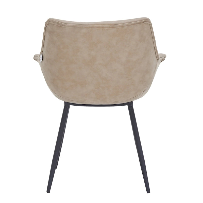 Chaise de salle à manger avec pieds en métal, lot de 2 - Vert olive - 24,5Px25,2Lx33H