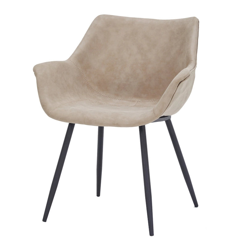 Chaise de salle à manger avec pieds en métal, lot de 2 - Vert olive - 24,5Px25,2Lx33H