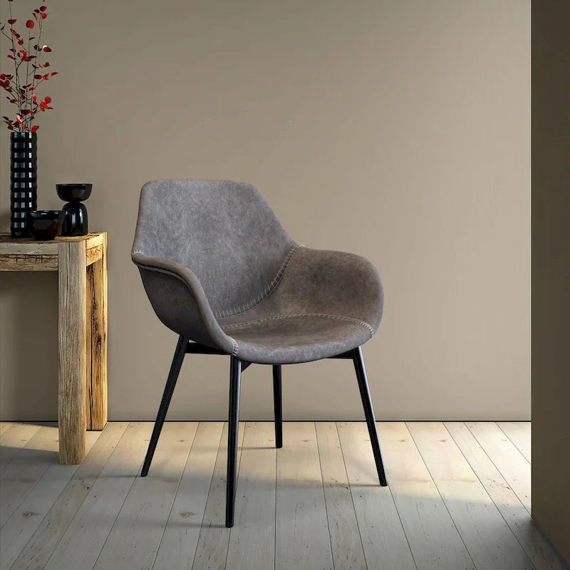 Chaise de salle à manger avec pieds en métal, lot de 2 - Vert olive - 24,5Px25,2Lx33H