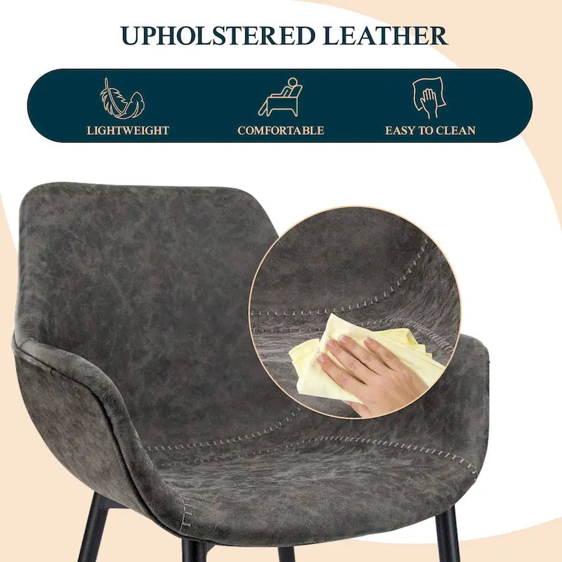 Chaise de salle à manger avec pieds en métal, lot de 2 - Vert olive - 24,5Px25,2Lx33H