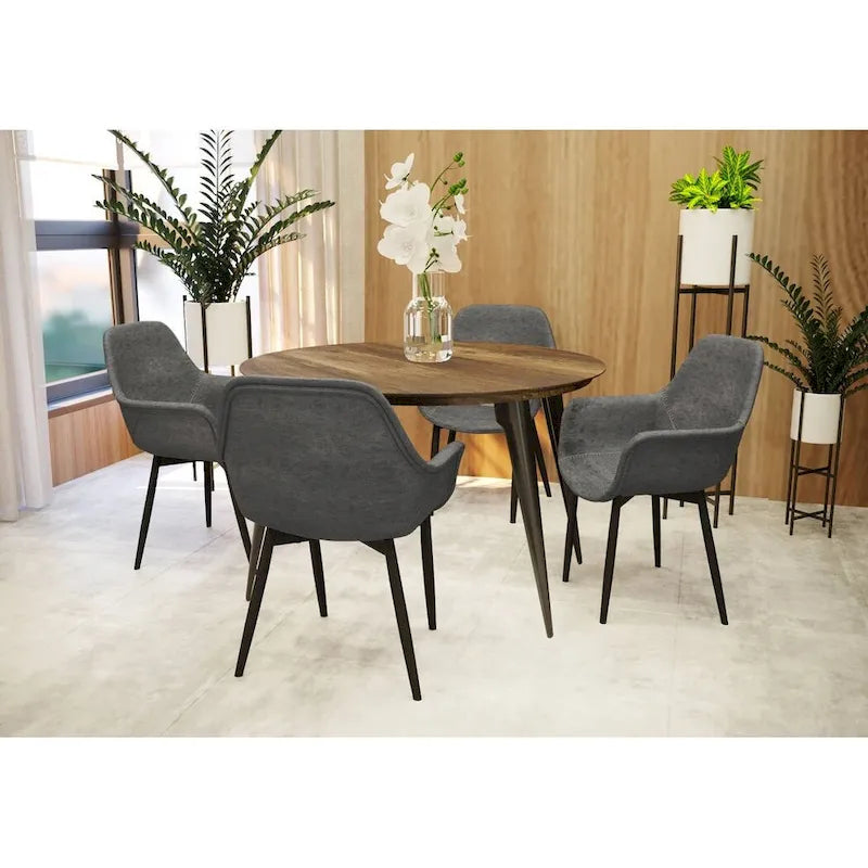Chaise de salle à manger avec pieds en métal, lot de 2 - Vert olive - 24,5Px25,2Lx33H