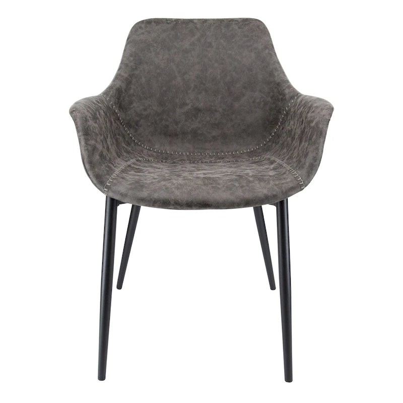Chaise de salle à manger avec pieds en métal, lot de 2 - Vert olive - 24,5Px25,2Lx33H
