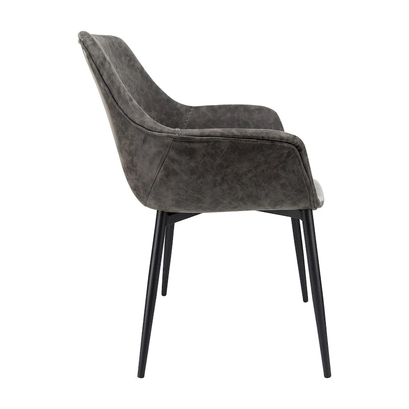 Chaise de salle à manger avec pieds en métal, lot de 2 - Vert olive - 24,5Px25,2Lx33H
