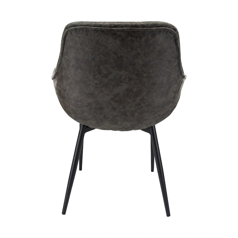 Chaise de salle à manger avec pieds en métal, lot de 2 - Vert olive - 24,5Px25,2Lx33H