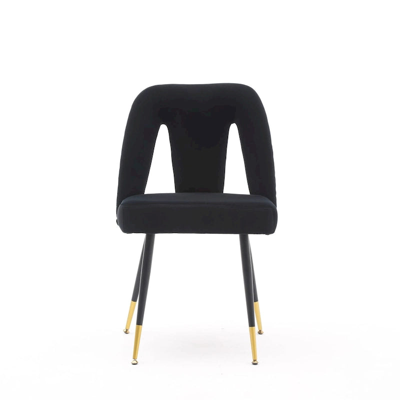 Lot de 2 chaises de salle à manger tapissées en velours avec clous décoratifs et pieds en métal