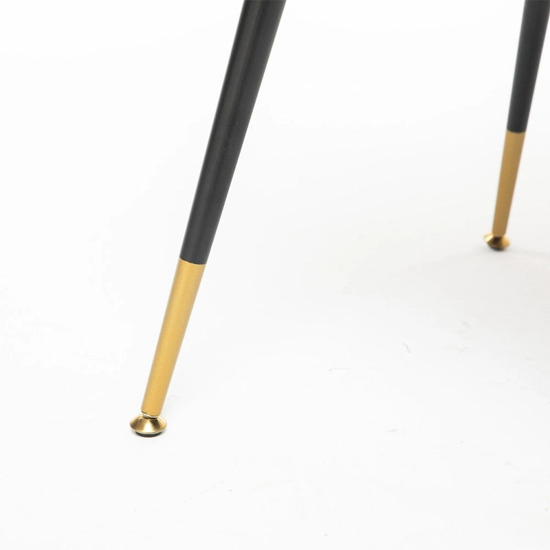 Lot de 2 chaises de salle à manger tapissées en velours avec clous décoratifs et pieds en métal