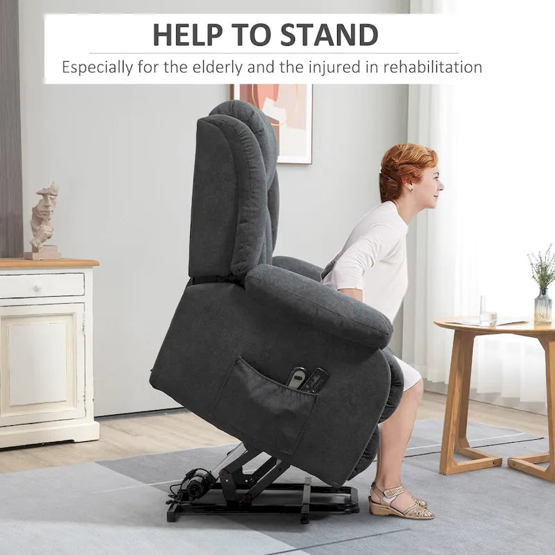 Fauteuil inclinable releveur électrique pour personnes âgées de grande taille avec massage
