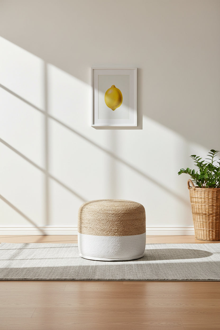 Sweed Valley Natural/White Pouf