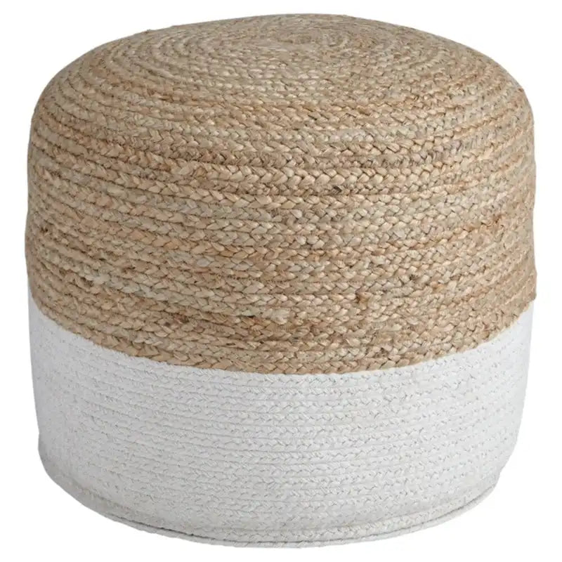 Pouf Naturel/Blanc