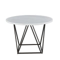 Steve Silver Ranger White Marble Top Round Dining Table