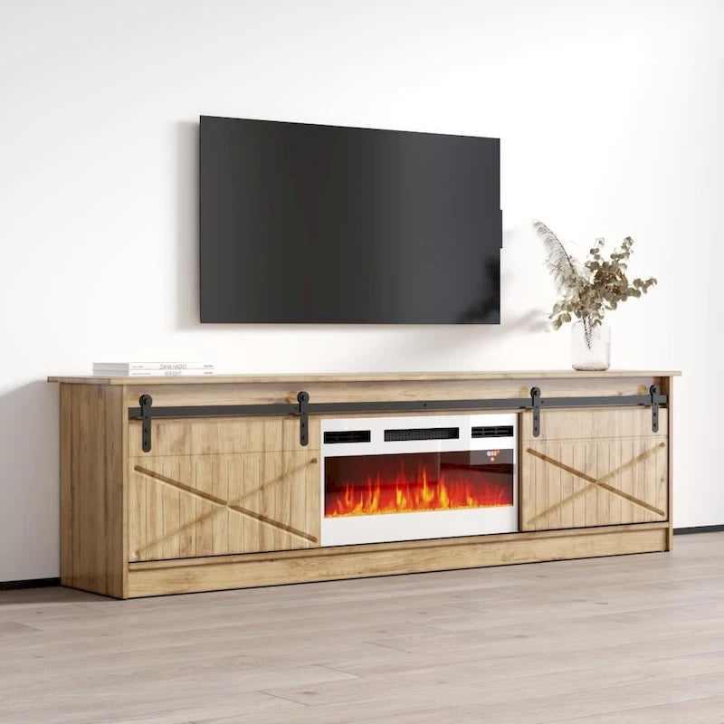 Meuble TV 79 avec cheminée électrique