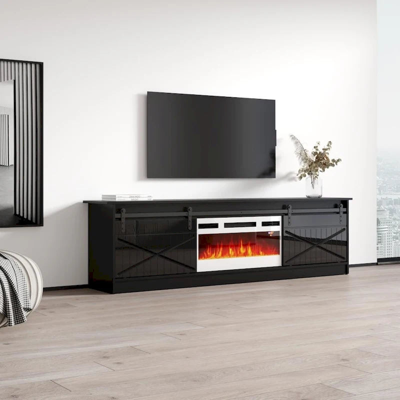 Meuble TV 79 avec cheminée électrique