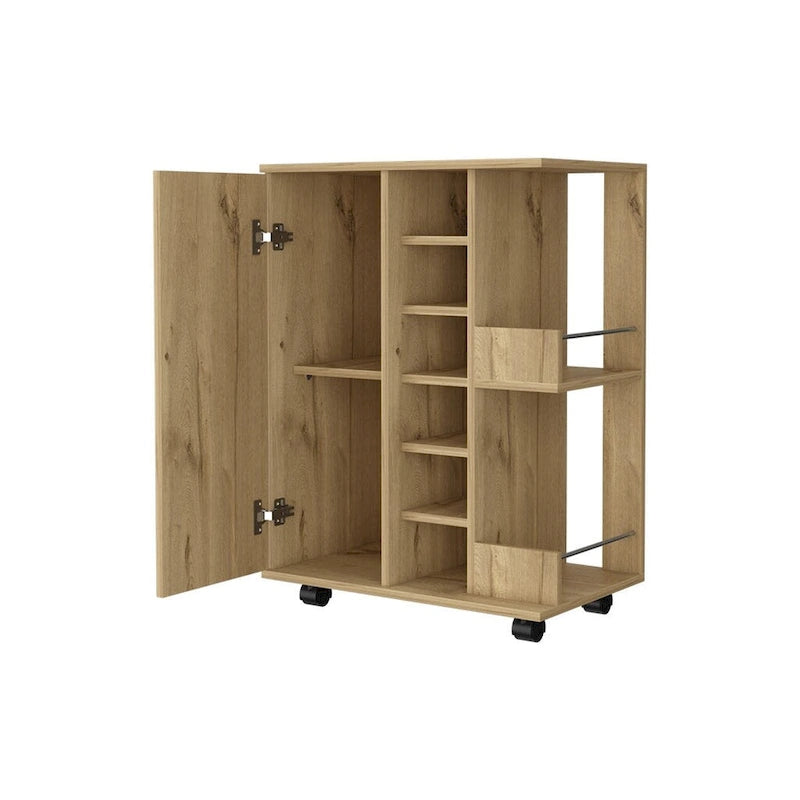 Chariot de bar, une armoire avec séparation, noir - S.O.