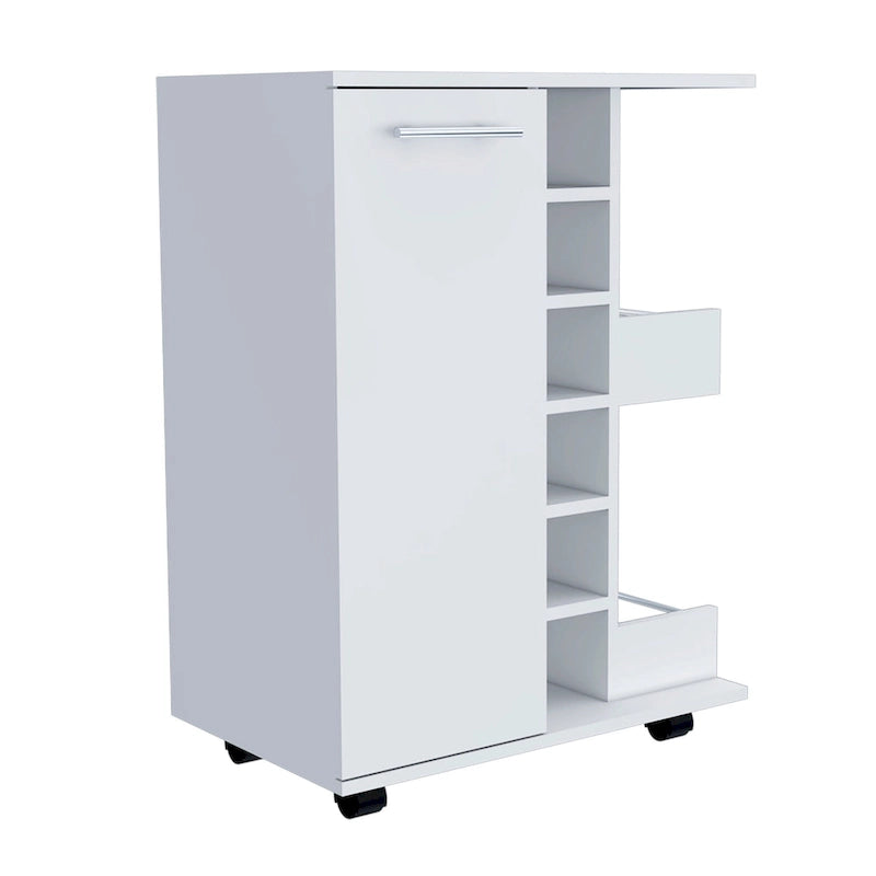 Chariot de bar, une armoire avec séparation, noir - S.O.