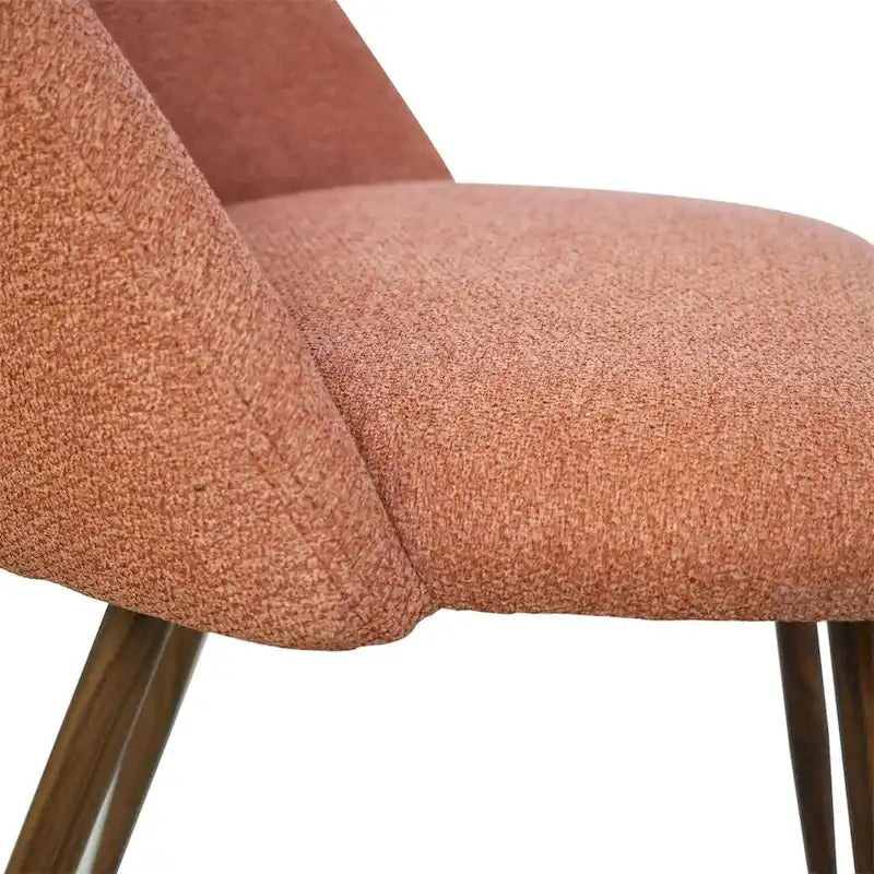 Chaise de salle à manger moderne capitonnée à découpe, pieds en noyer (lot de 4)