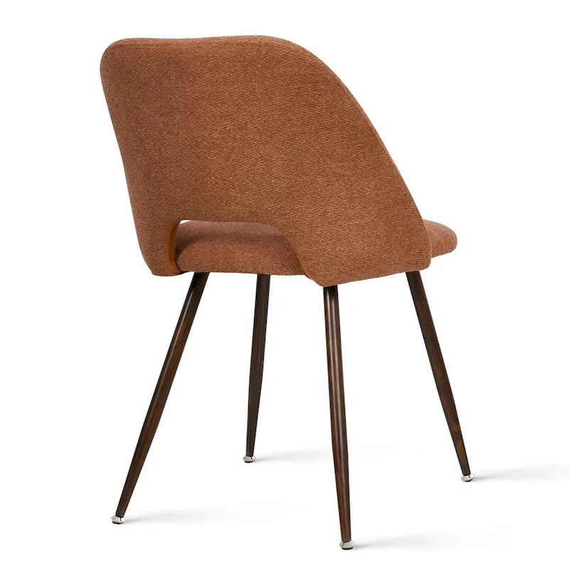 Chaise de salle à manger moderne capitonnée à découpe, pieds en noyer (lot de 4)