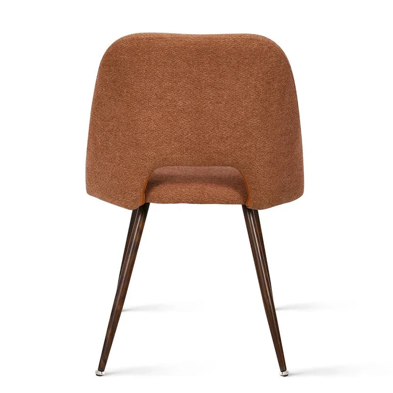 Chaise de salle à manger moderne capitonnée à découpe, pieds en noyer (lot de 4)