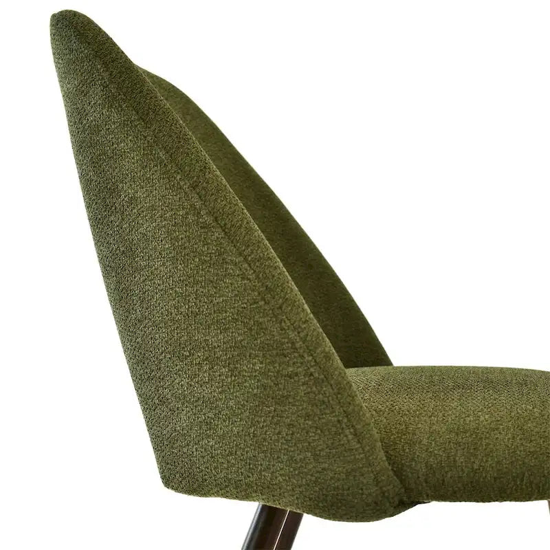 Chaise de salle à manger moderne capitonnée à découpe, pieds en noyer (lot de 4)