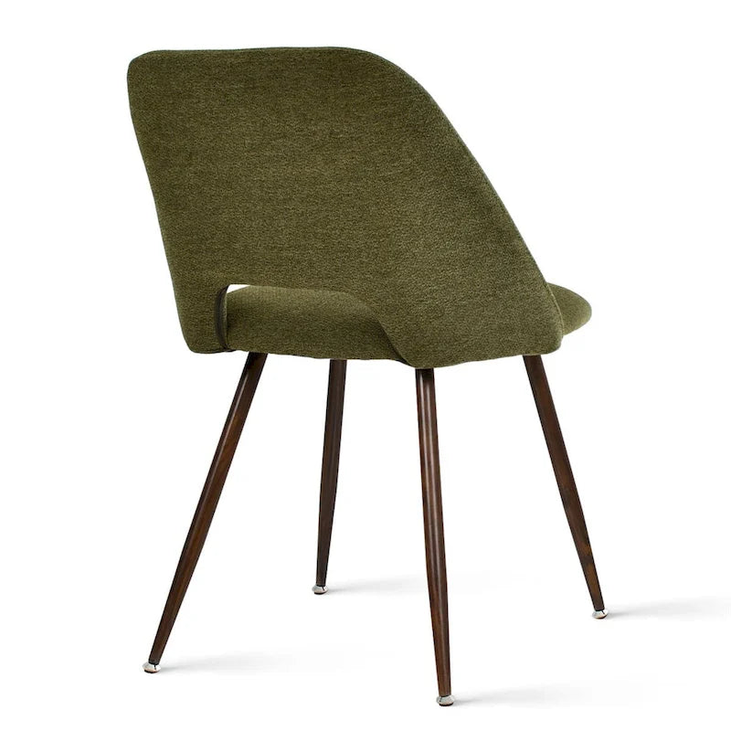 Chaise de salle à manger moderne capitonnée à découpe, pieds en noyer (lot de 4)