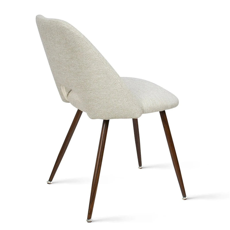 Chaise de salle à manger moderne capitonnée à découpe, pieds en noyer (lot de 4)