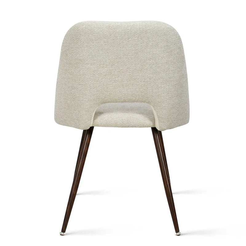 Chaise de salle à manger moderne capitonnée à découpe, pieds en noyer (lot de 4)