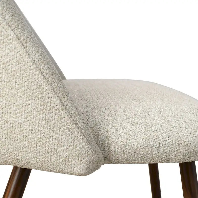 Chaise de salle à manger moderne capitonnée à découpe, pieds en noyer (lot de 4)