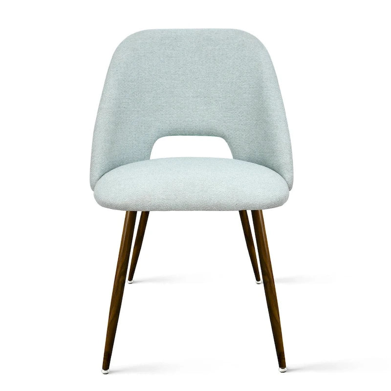 Chaise de salle à manger moderne capitonnée à découpe, pieds en noyer (lot de 4)