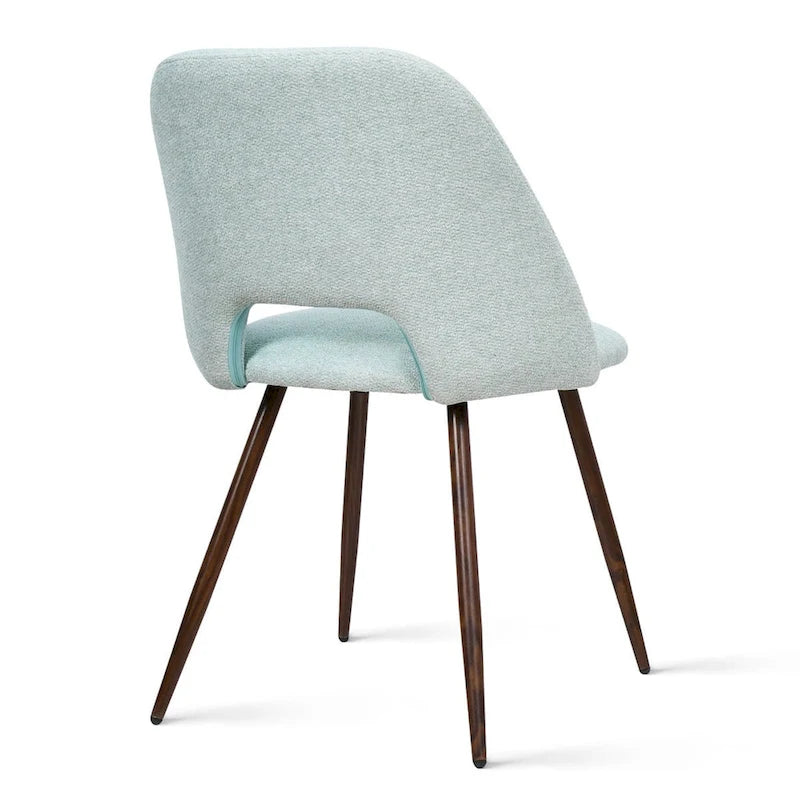 Chaise de salle à manger moderne capitonnée à découpe, pieds en noyer (lot de 4)