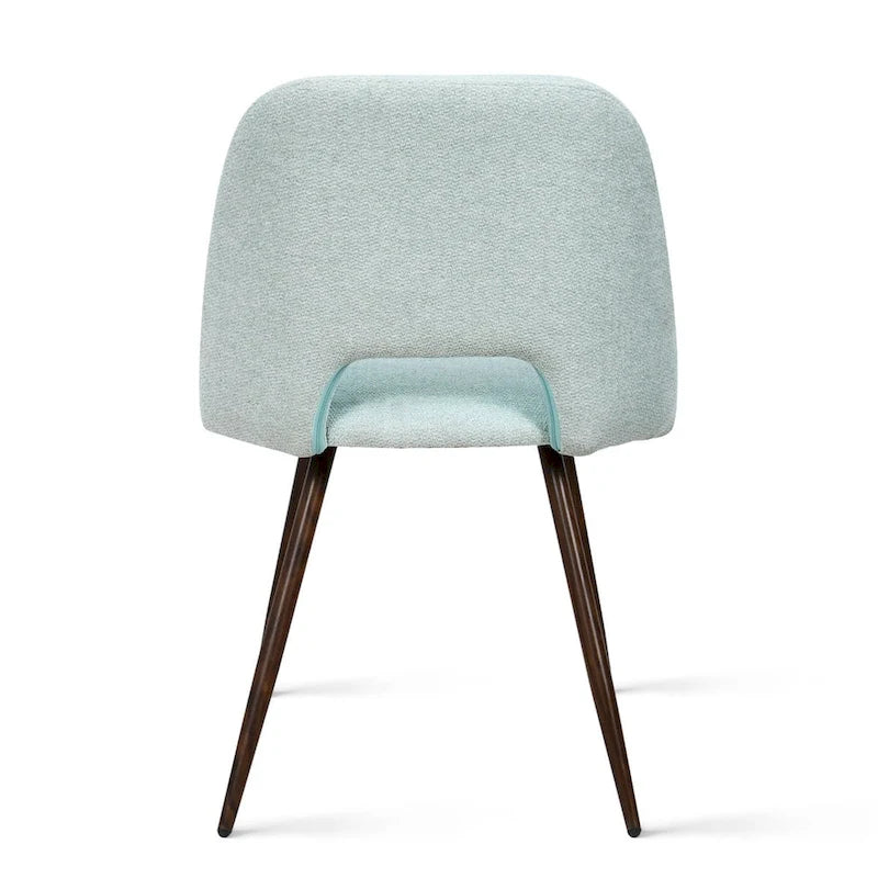 Chaise de salle à manger moderne capitonnée à découpe, pieds en noyer (lot de 4)