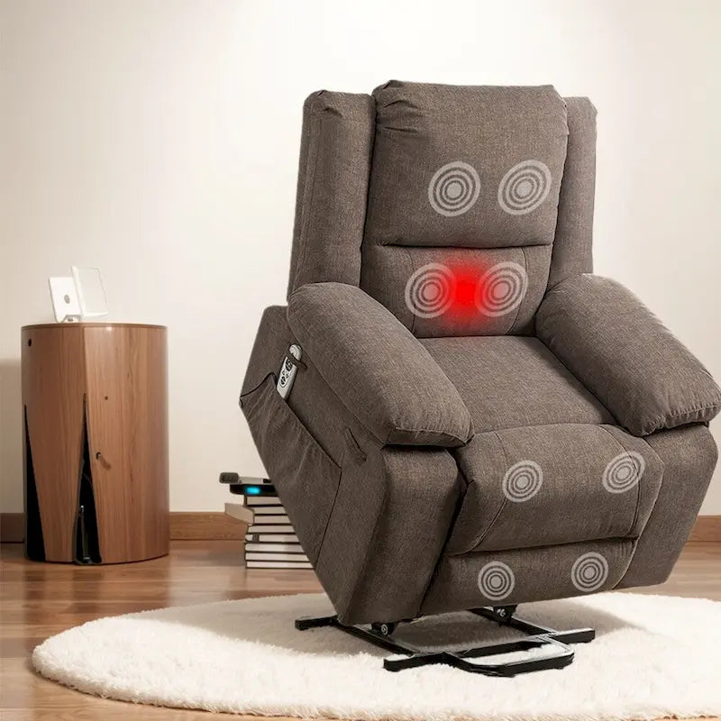 Fauteuil inclinable électrique de massage, relevable multifonction, avec minuterie