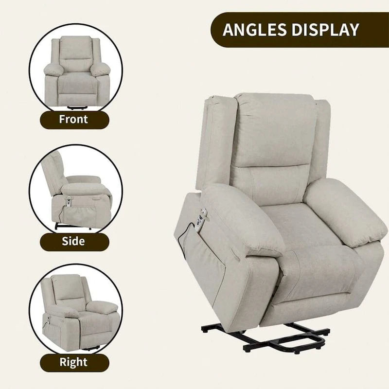 Fauteuil inclinable électrique de massage, relevable multifonction, avec minuterie