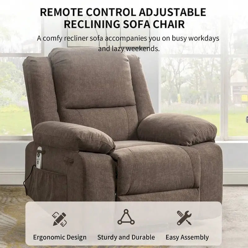 Fauteuil inclinable électrique de massage, relevable multifonction, avec minuterie
